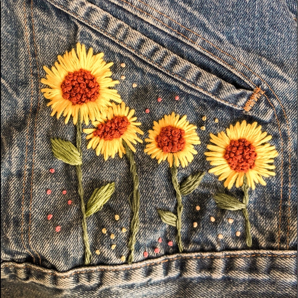 Custom embroidered jeans